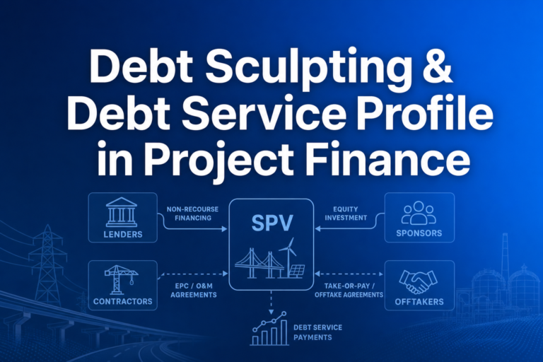 Professional finance illustration representing Debt Sculpting & Debt Service Profile in Project Finance