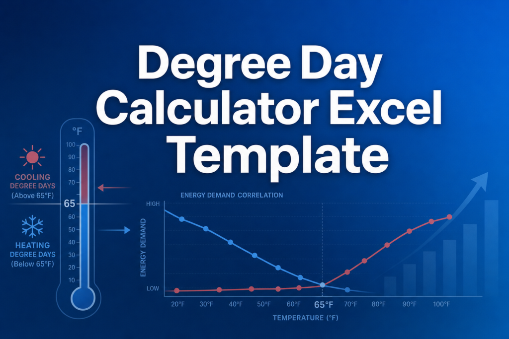 Professional finance illustration representing Degree Day Calculator Excel Template