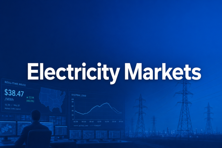 Professional finance illustration representing Electricity Markets: Non-Storability & Price Dynamics