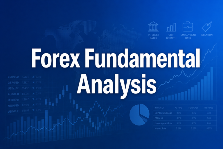 Professional finance illustration representing Forex Fundamental Analysis: A Step-by-Step Guide to Currency Valuation