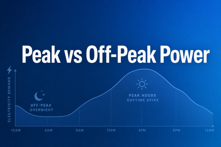 Professional finance illustration representing Peak vs Off-Peak Power: Contracts, LMP, and Trading Strategies