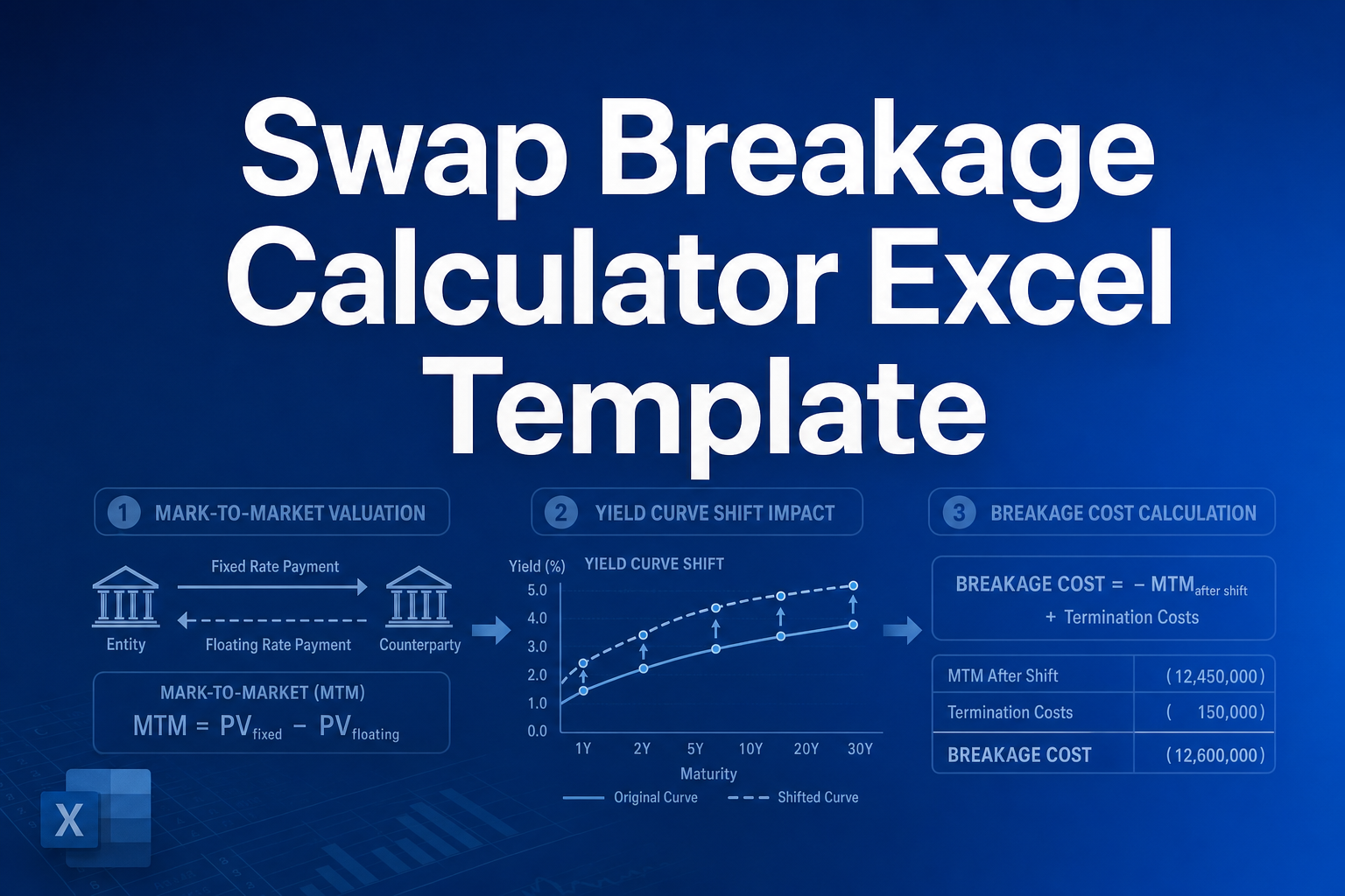 Professional finance illustration representing Swap Breakage Calculator Excel Template