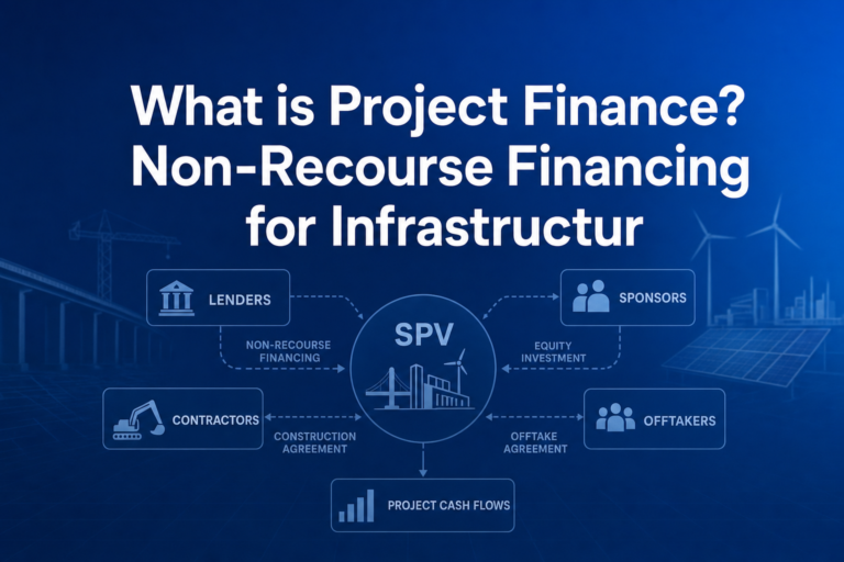 Professional finance illustration representing What is Project Finance? Non-Recourse Financing for Infrastructure